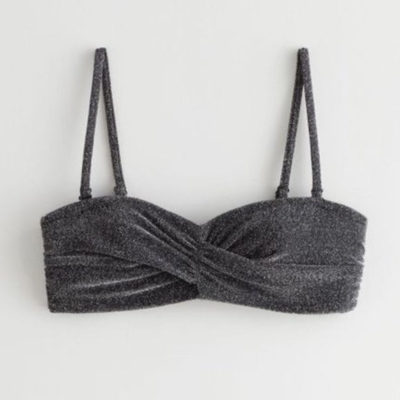 & Other Stories Glitter Bandeau Bikini Sz 12 NWT - Picture 1 of 5